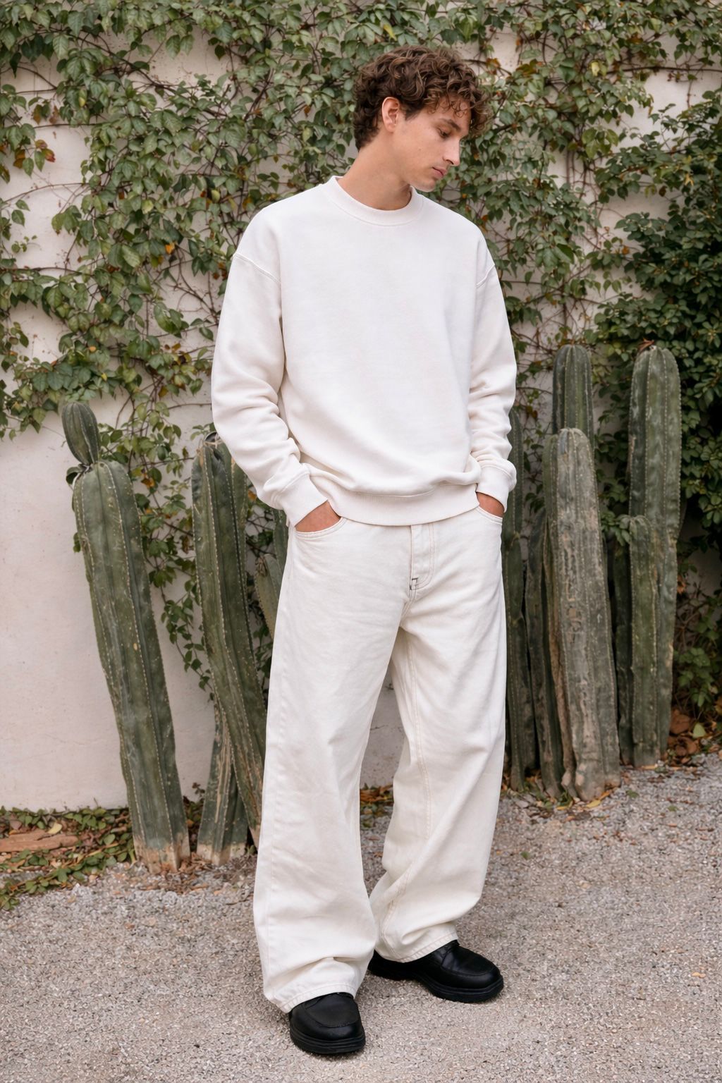 BUNDLE DE 5 SUDADERAS CREWNECK HUESO 330GSM